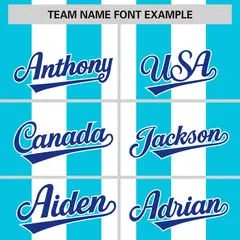 White Sky Blue Thick Stripe Authentic Baseball Jersey 3