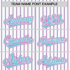 White Sky Blue Tricolor Stripe Baseball Jersey 3