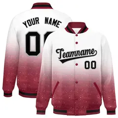 White Sparkle-Effect Varsity Letterman Baseball Jacket 1