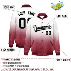 White Sparkle-Effect Varsity Letterman Baseball Jacket 2