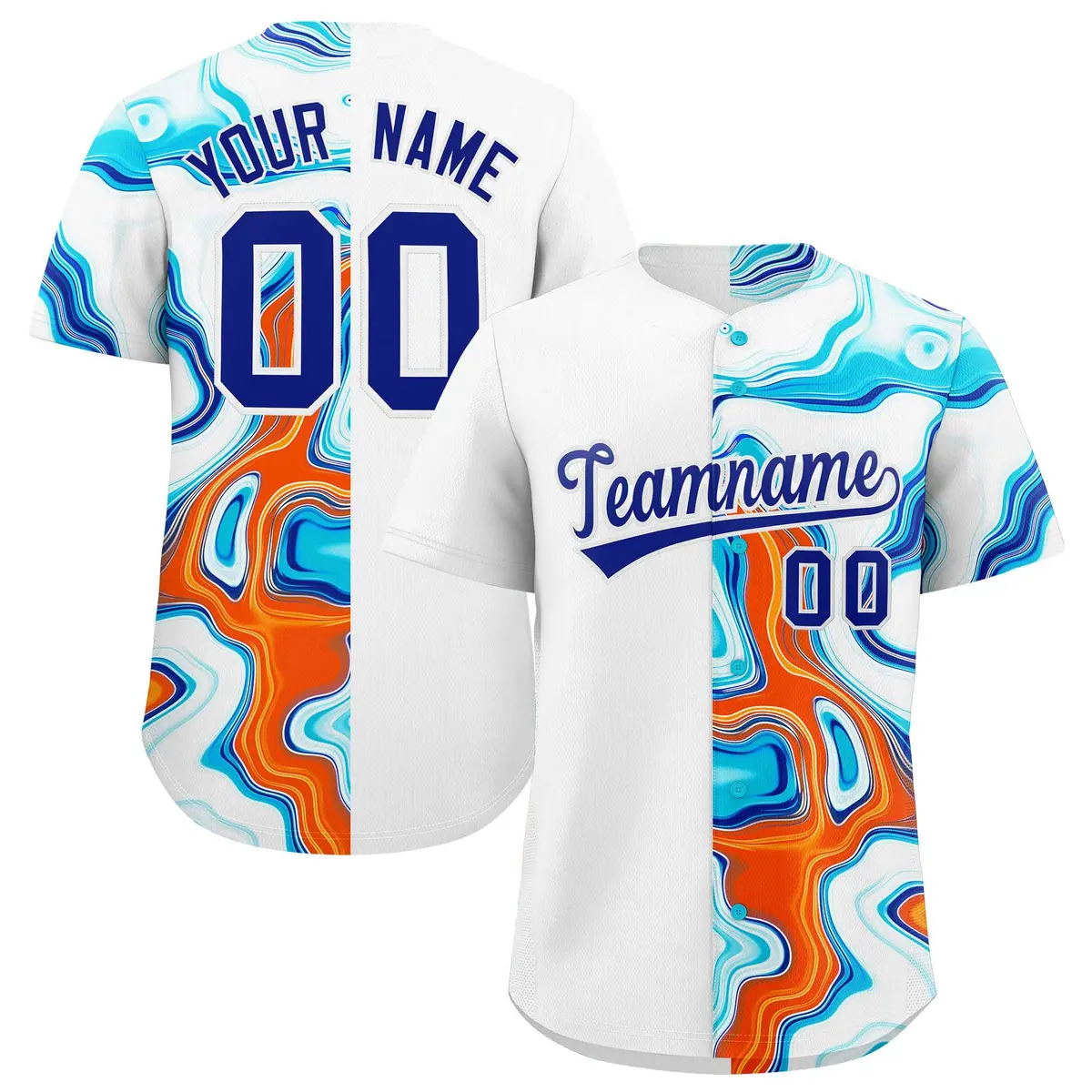 White Split Fluid Fashion Authentic Baseball Jersey