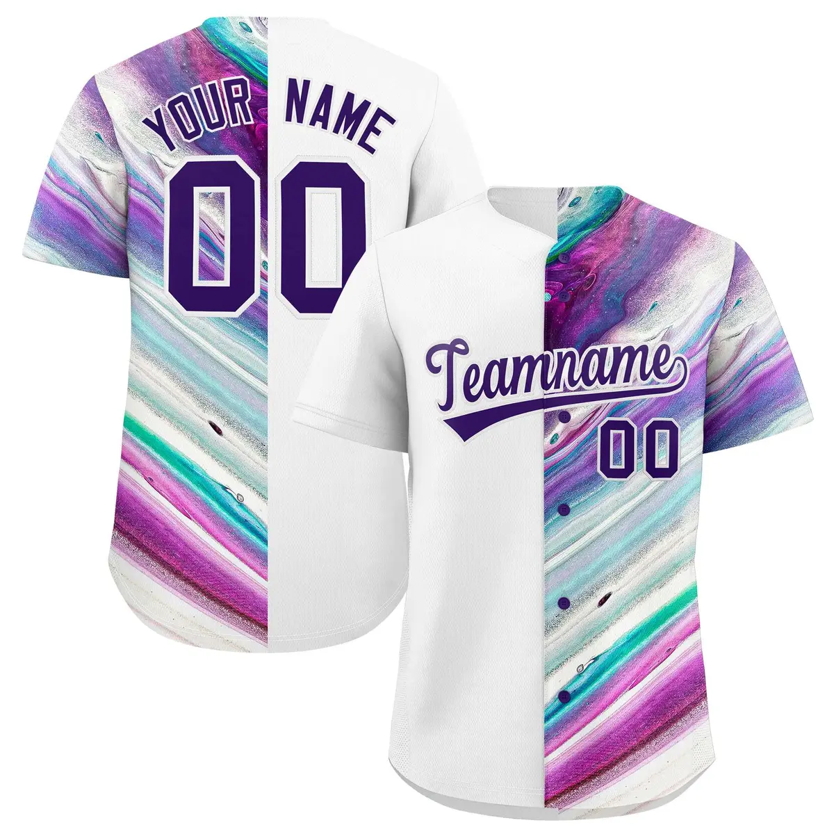 White Split Fluid Fashion Authentic Baseball Jersey