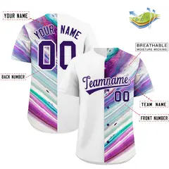 White Split Fluid Fashion Authentic Baseball Jersey 2
