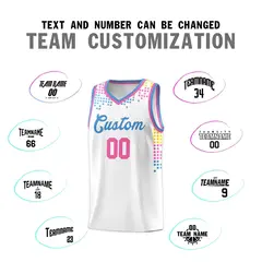 White Square Grid Graffiti Pattern Sports Basketball Jersey 3