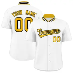 White Stand Collar Classic Baseball Jersey