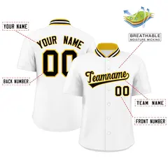 White Stand Collar Classic Baseball Jersey 2
