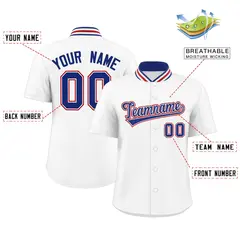 White Stand Collar Classic Baseball Jersey 2