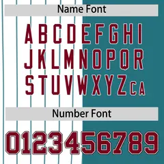 White Teal and Crimson Pinstripe Raglan Baseball Jersey 4