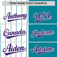White Teal and Purple Pinstripe Raglan Baseball Jersey 3