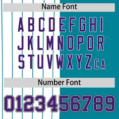 White Teal and Purple Pinstripe Raglan Baseball Jersey 4