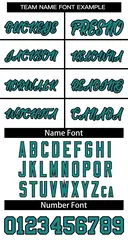 White Teal-Black Classic Basketball Jersey 3
