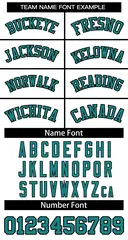 White Teal-Black Classic Basketball Jersey 3