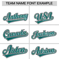White Teal Black Sleeve Flag Lace Baseball Jersey 3