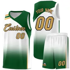 White Teal Gradient Sports Uniform Basketball Jersey 1