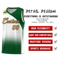 White Teal Gradient Sports Uniform Basketball Jersey 2