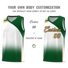White Teal Gradient Sports Uniform Basketball Jersey 3