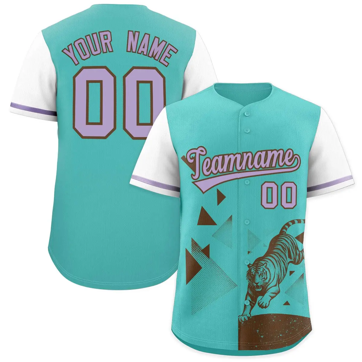 White Teal Raptor Series Raglan Breathable Baseball Jersey