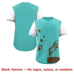 White Teal Raptor Series Raglan Breathable Baseball Jersey 7