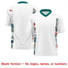 White Teal Ukiyo-e Auspicious Clouds Graffiti Football Jersey 7