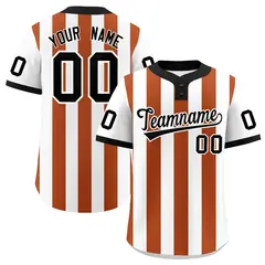 White Texas Orange Stripe Two-Button Softball Jersey