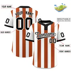 White Texas Orange Stripe Two-Button Softball Jersey 2