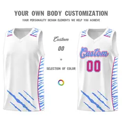White Tiger Claw Pattern Sports Uniform Basketball Jersey 3