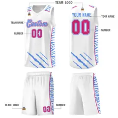 White Tiger Claw Pattern Sports Uniform Basketball Jersey 5