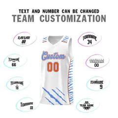 White Tiger Claw Pattern Sports Uniform Basketball Jersey 4