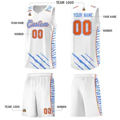 White Tiger Claw Pattern Sports Uniform Basketball Jersey 5