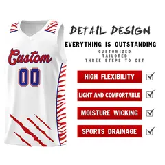 White Tiger Claw Pattern Sports Uniform Basketball Jersey 2