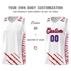 White Tiger Claw Pattern Sports Uniform Basketball Jersey 3