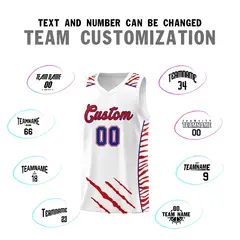 White Tiger Claw Pattern Sports Uniform Basketball Jersey 4