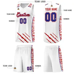 White Tiger Claw Pattern Sports Uniform Basketball Jersey 5
