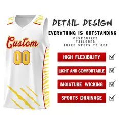 White Tiger Claw Pattern Sports Uniform Basketball Jersey 2