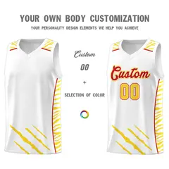White Tiger Claw Pattern Sports Uniform Basketball Jersey 3