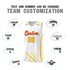 White Tiger Claw Pattern Sports Uniform Basketball Jersey 4