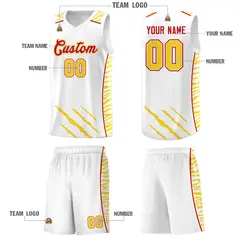 White Tiger Claw Pattern Sports Uniform Basketball Jersey 5
