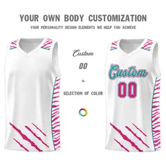 White Tiger Claw Pattern Sports Uniform Basketball Jersey 3