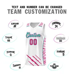 White Tiger Claw Pattern Sports Uniform Basketball Jersey 4