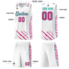 White Tiger Claw Pattern Sports Uniform Basketball Jersey 5