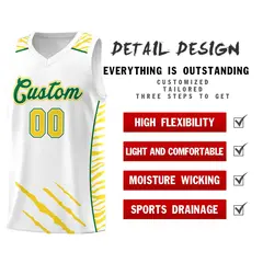 White Tiger Claw Pattern Sports Uniform Basketball Jersey 2