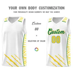 White Tiger Claw Pattern Sports Uniform Basketball Jersey 3