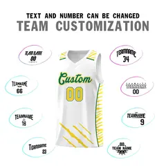 White Tiger Claw Pattern Sports Uniform Basketball Jersey 4