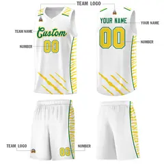 White Tiger Claw Pattern Sports Uniform Basketball Jersey 5