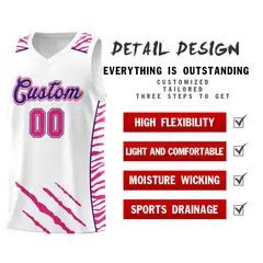 White Tiger Claw Pattern Sports Uniform Basketball Jersey 2