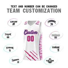 White Tiger Claw Pattern Sports Uniform Basketball Jersey 4