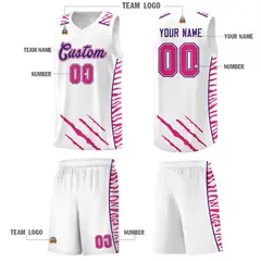 White Tiger Claw Pattern Sports Uniform Basketball Jersey 5