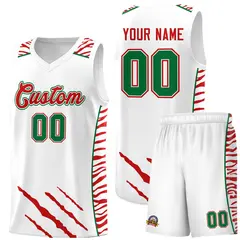 White Tiger Claw Pattern Sports Uniform Basketball Jersey