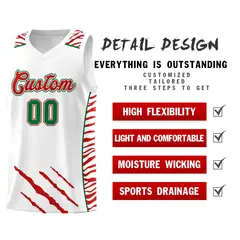 White Tiger Claw Pattern Sports Uniform Basketball Jersey 2