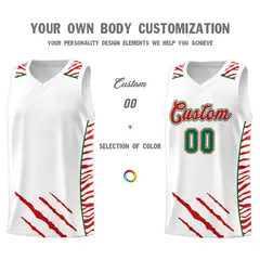 White Tiger Claw Pattern Sports Uniform Basketball Jersey 3